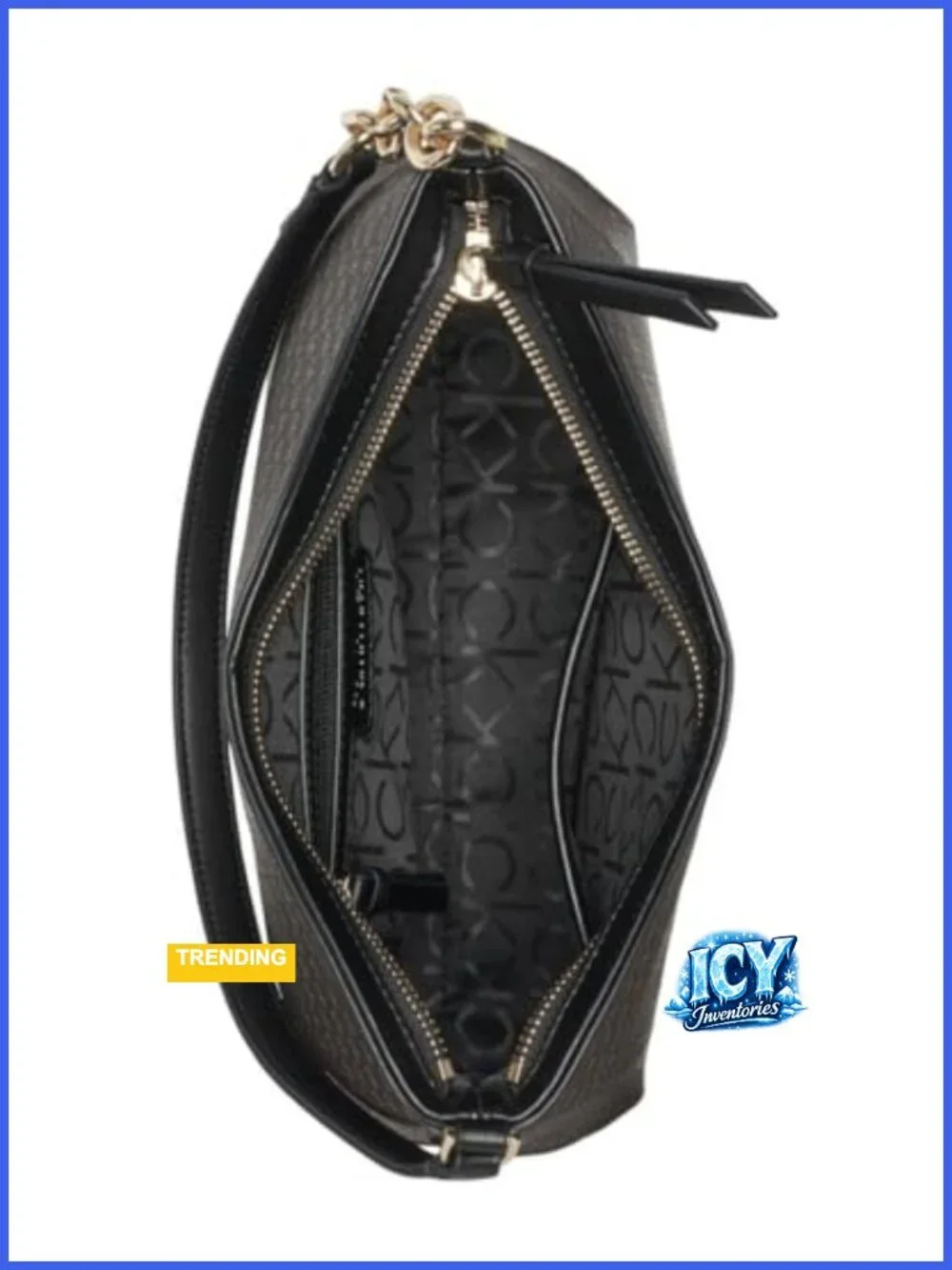 Faux Leather Hobo Shoulder Bag with Chain Strap, Interior Pockets
